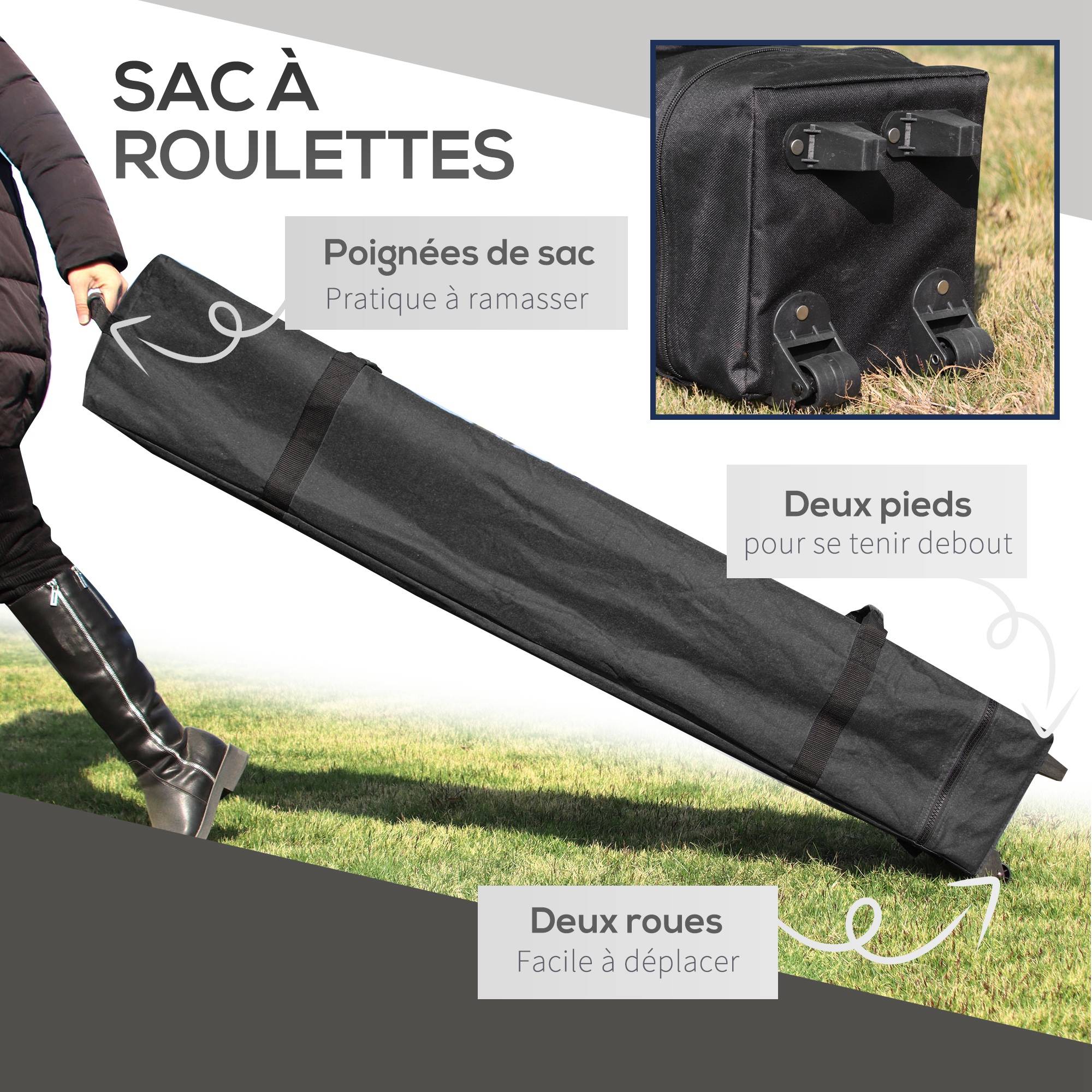 Tonnelle pliante aciers et tissu oxford 500 x 300 x 290 cm - PANGIVO - Image 8