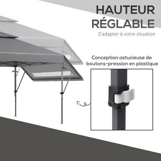 Tonnelle pliante aciers et tissu oxford 500 x 300 x 290 cm - PANGIVO - Image 10