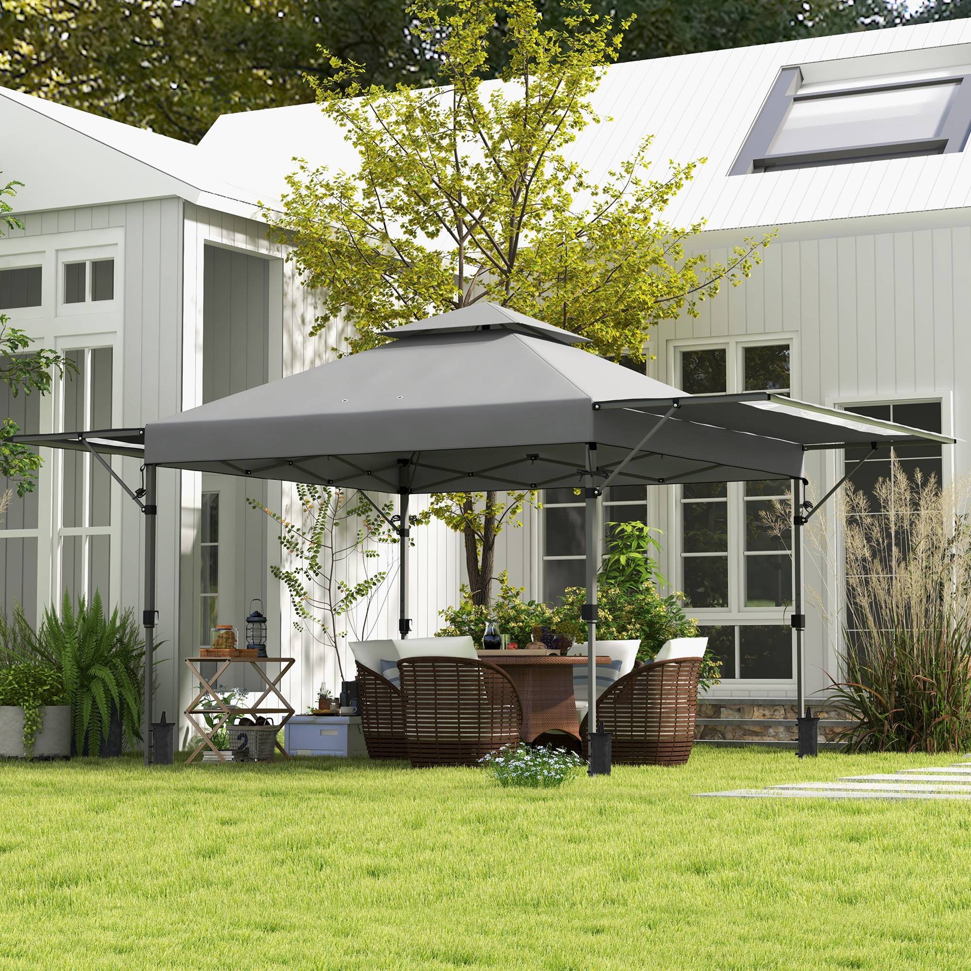 Tonnelle pliante aciers et tissu oxford 500 x 300 x 290 cm - PANGIVO - Image 3