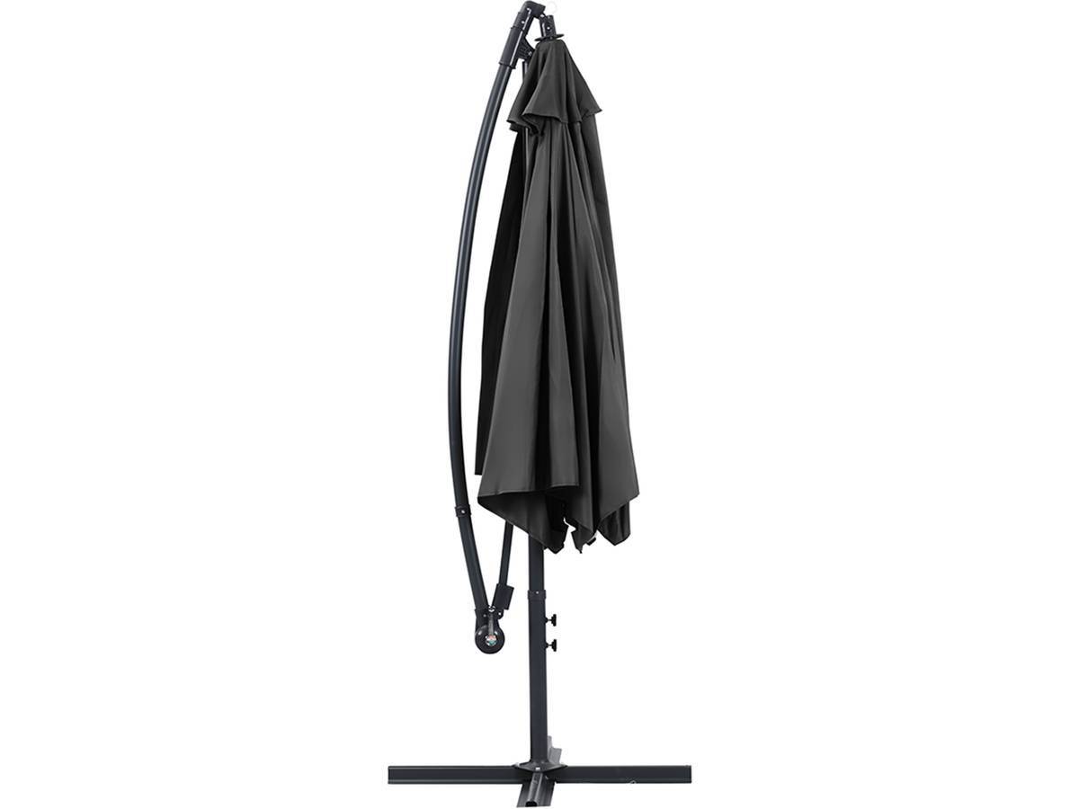 Parasol Jardin Déporté Alu "ilios" - Rond - ø 3 M - Noir - Dalles Incluses -habitat Et Jardin - Image 2