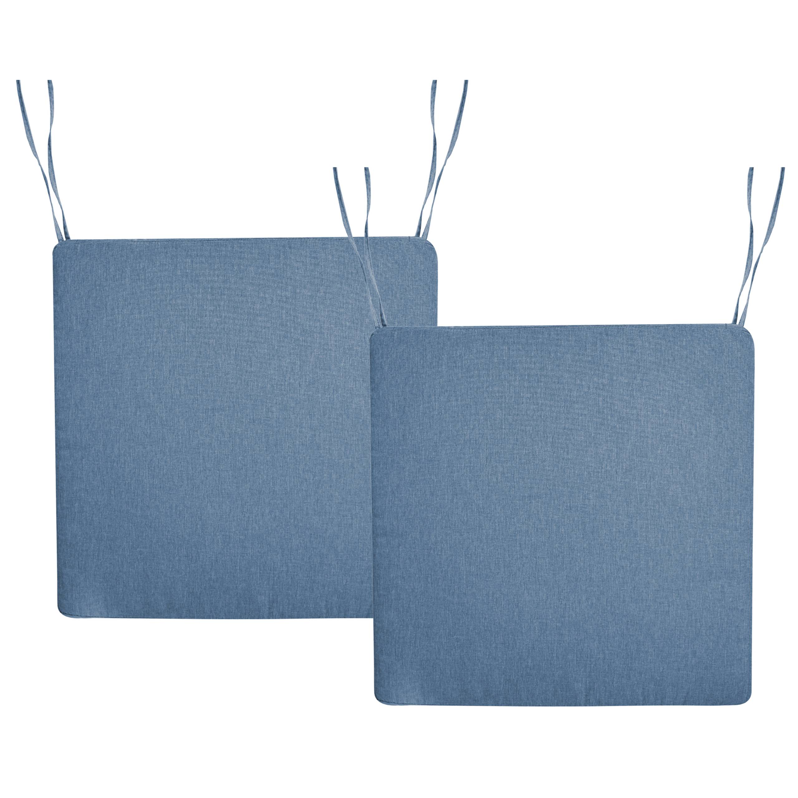 Coussin d'assise d'extérieur Polyester Bleu SASSARI PREMIUM - Beliani - Image 1
