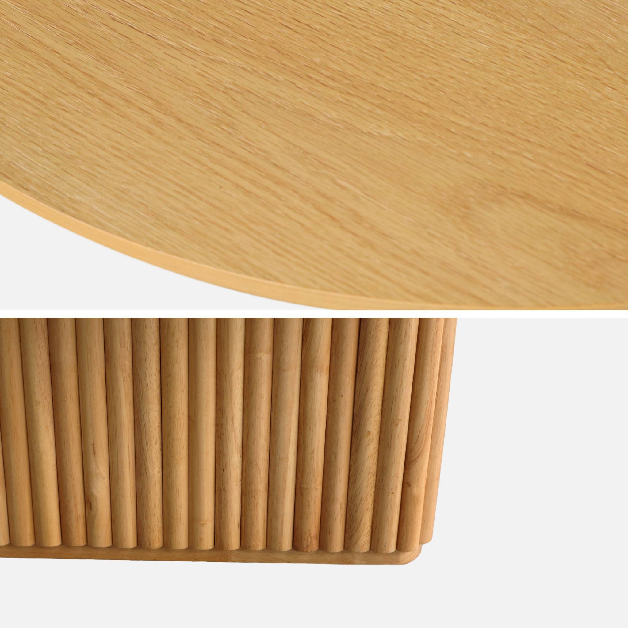 sweeek - Table basse ovale bois d'hévéa placage chêne - L 122 x P 65 x H 35 cm - Gabrielle | sweeek - Image 6