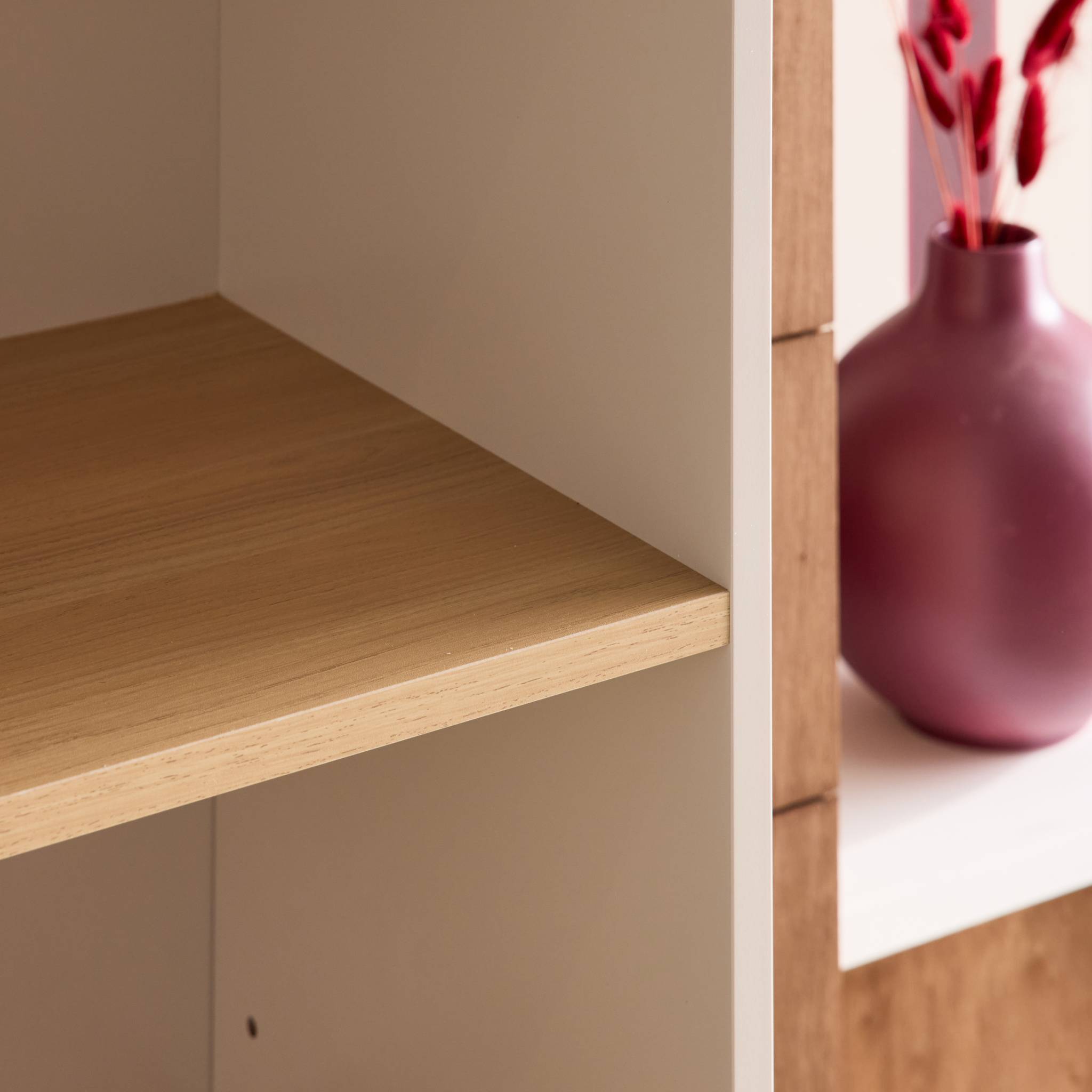 sweeek - Etagère. bibliothèque métal et décor bois 6 niveaux beige et naturel - Ashton | sweeek - Image 6