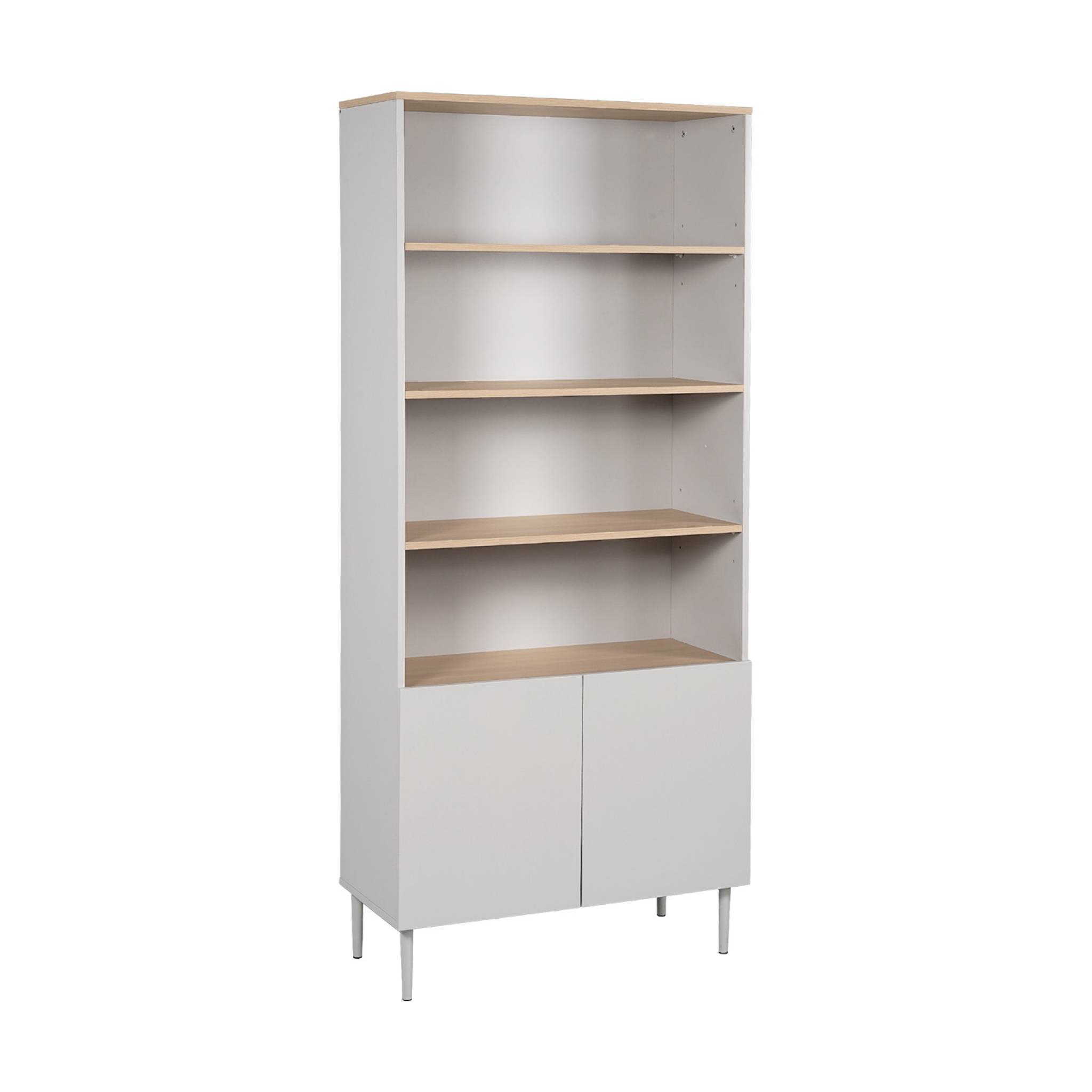 sweeek - Etagère. bibliothèque métal et décor bois 6 niveaux beige et naturel - Ashton | sweeek - Image 2