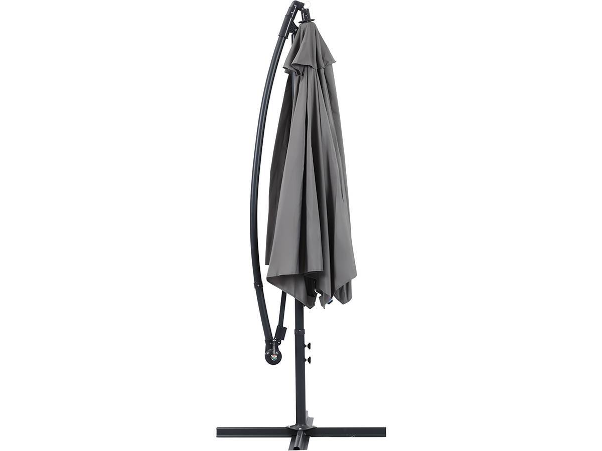 Parasol Jardin Déporté Alu "ilios" - Rond - ø 3 M - Gris - Dalles Incluses -habitat Et Jardin - Imagen 2
