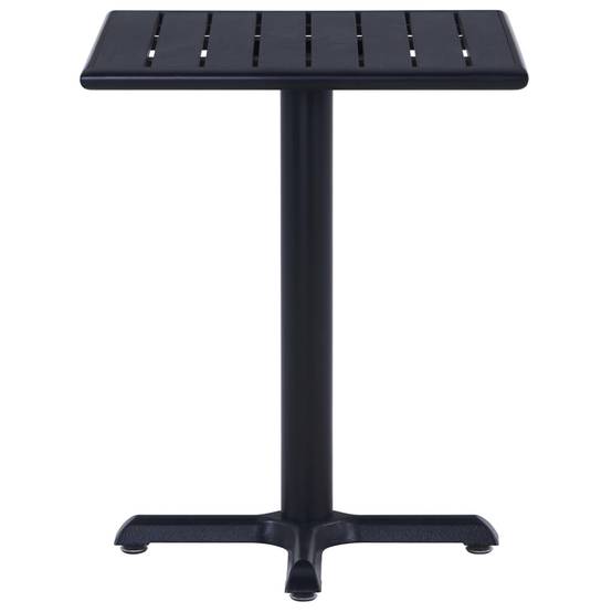 Table de jardin métal et bois plastique noir 60 x 60 x 75 cm - PANGIVO - Image 3