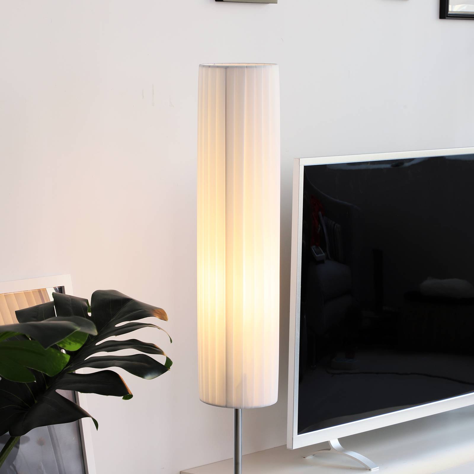 Lampadaire blanc 120 cm base acier inoxydable 2 douilles E27 interrupteur faible consommation salon bureau - Image 9