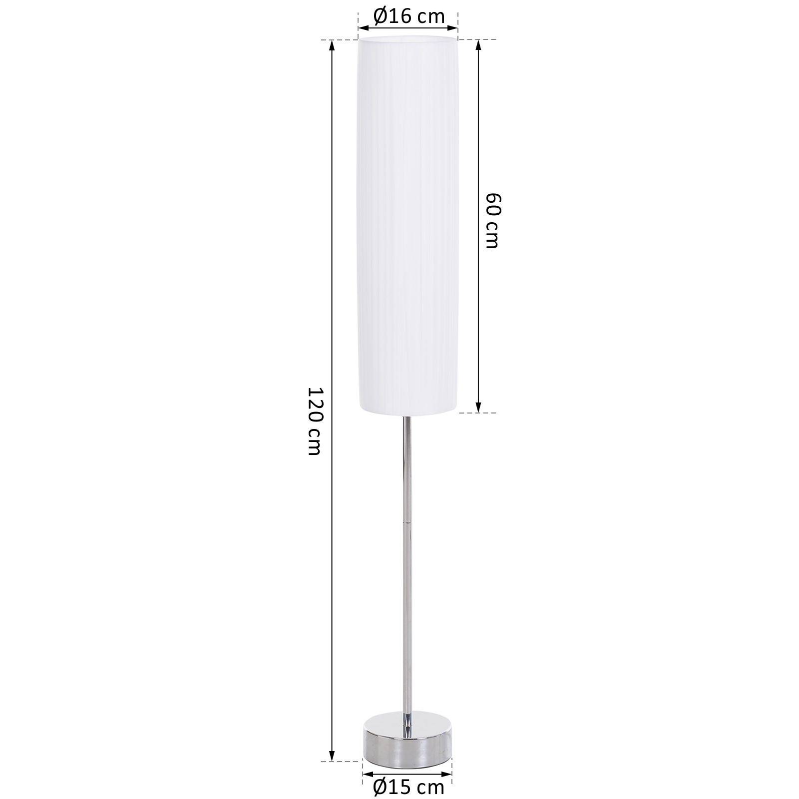 Lampadaire blanc 120 cm base acier inoxydable 2 douilles E27 interrupteur faible consommation salon bureau - Image 5