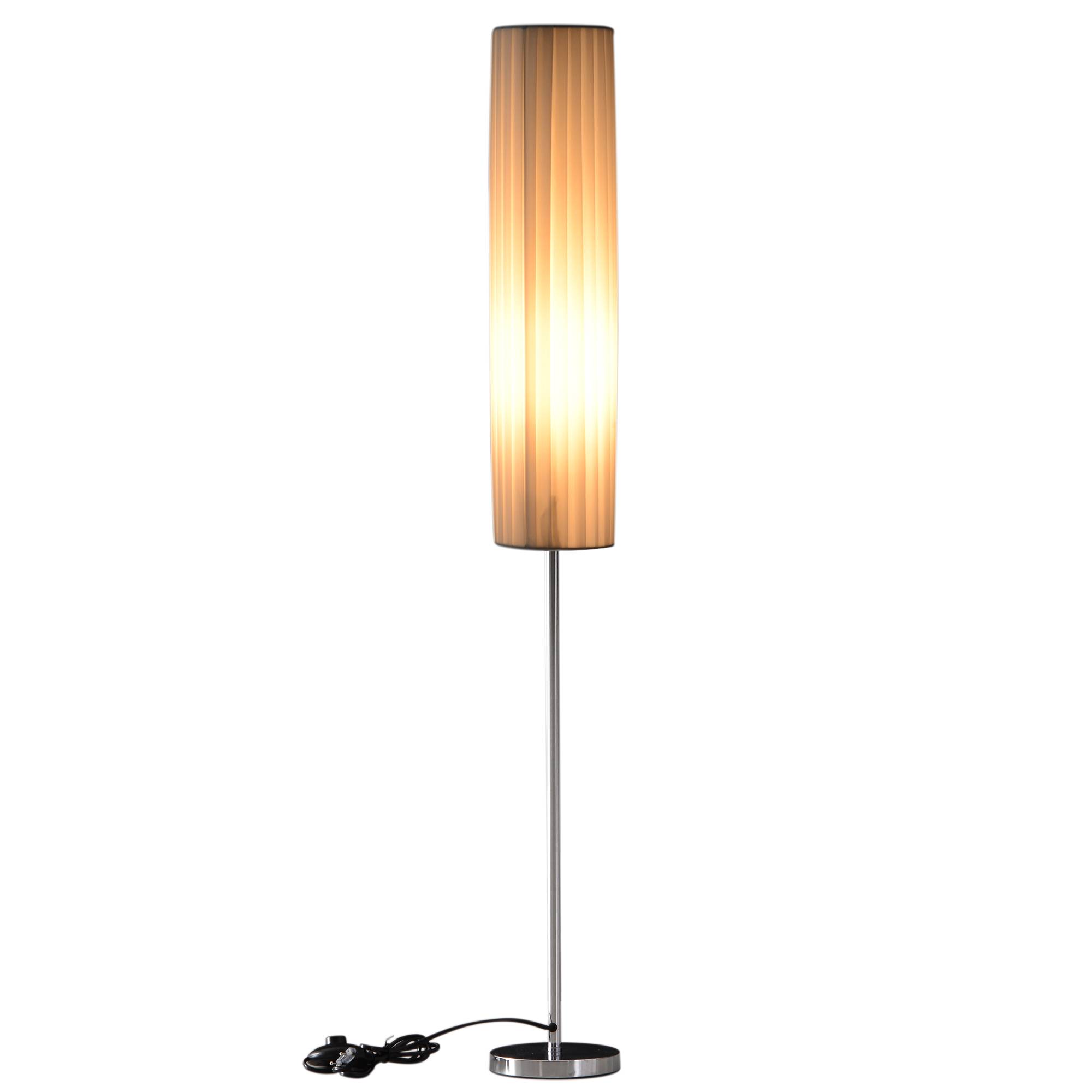 Lampadaire blanc 120 cm base acier inoxydable 2 douilles E27 interrupteur faible consommation salon bureau - Image 2