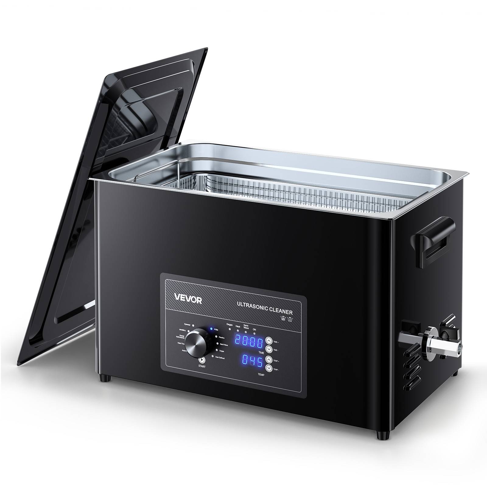 Vevor - VEVOR Nettoyeur à ultrasons 30 L, inox 304, 40 kHz, 10 transducteurs, panier et boule de nettoyage, pour bijoux, montres, pièces - Image 1
