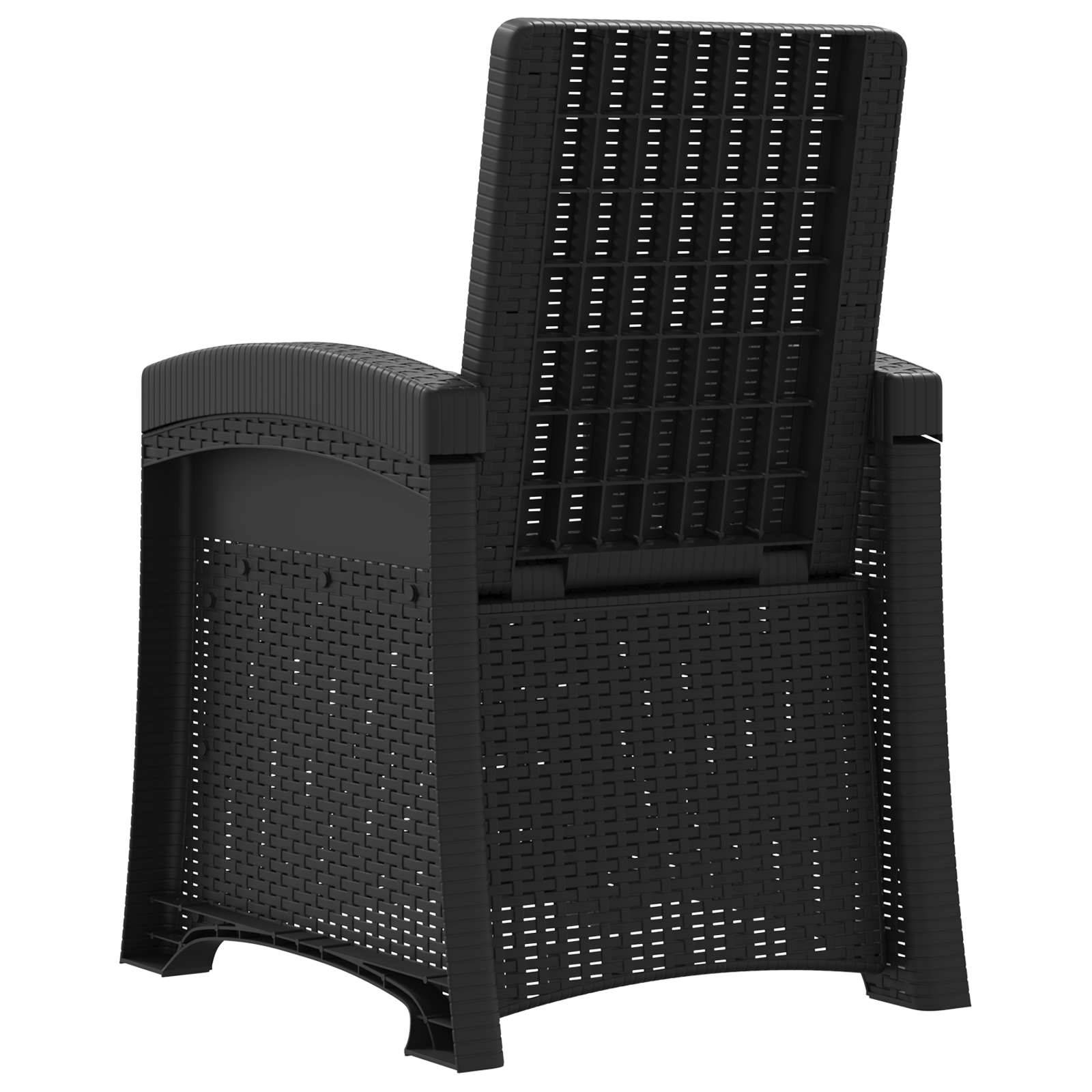 Lot de 2 chaises de jardin inclinables polypropylène anthracite 63 x 56 x 92 cm - PANGIVO - Image 6