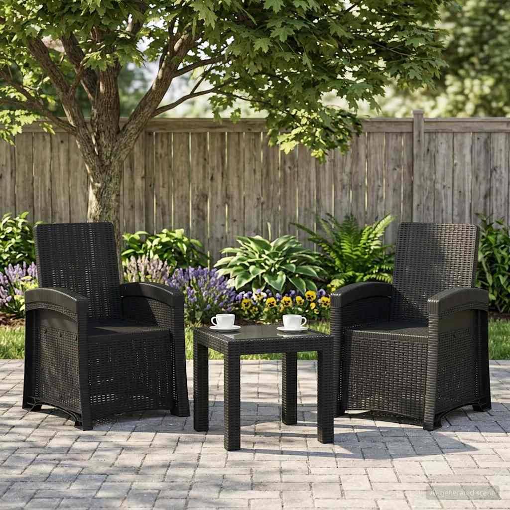PANGIVO - Lot de 2 chaises de jardin inclinables polypropylène anthracite 63 x 56 x 92 cm - PANGIVO
