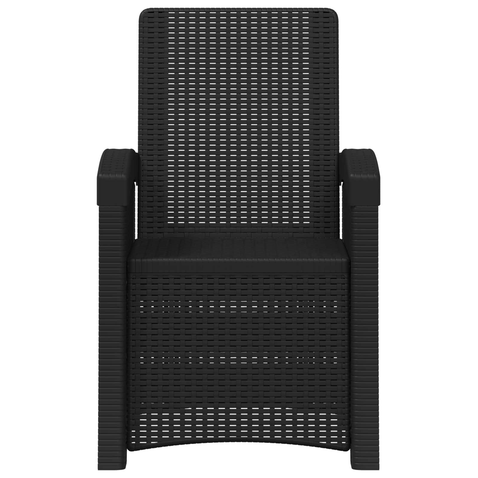 Lot de 2 chaises de jardin inclinables polypropylène anthracite 63 x 56 x 92 cm - PANGIVO - Image 4