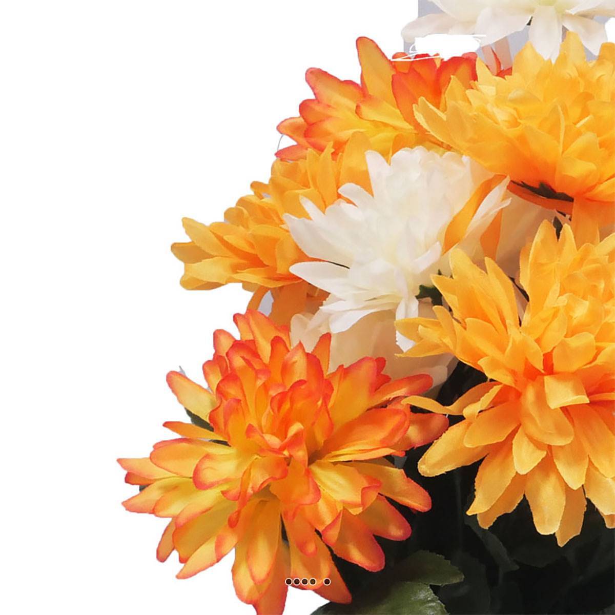 Artificielles - Pot fleurs artificielles pour le cimetière chrysanthèmes Orange - couleur: Orange - Imagen 3