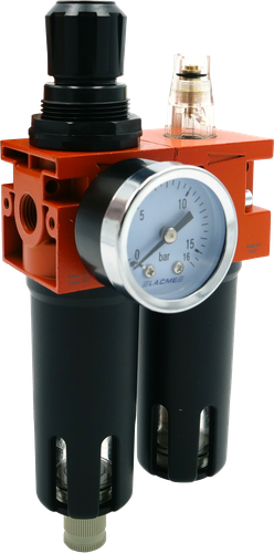 Ensemble filtre régulateur lubrificateur 1/4' 12 bars 42 m/h LACME - 317800