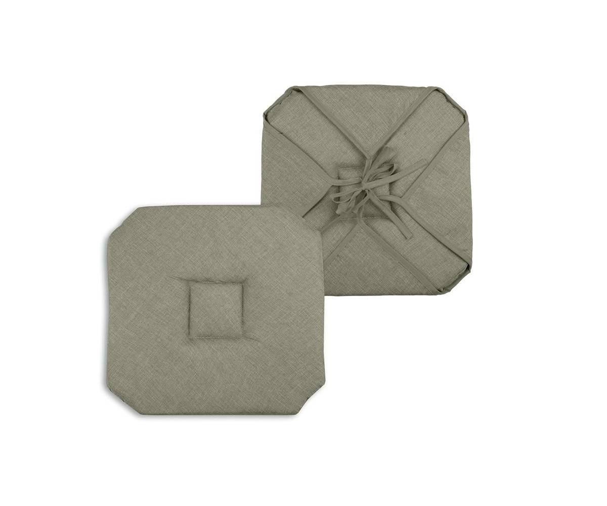 Eden - Galette de chaise 4 rabats 40 x 40 cm lichen chinee