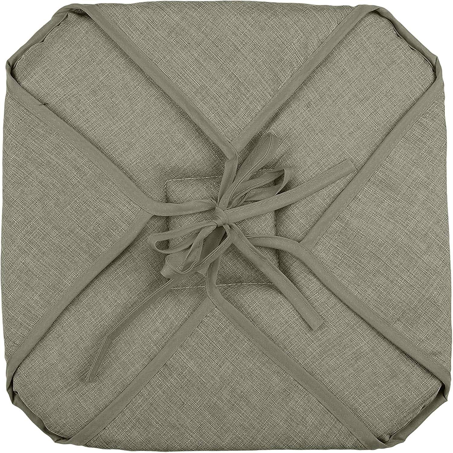 Eden - Galette de chaise 4 rabats 40 x 40 cm lichen chinee - Image 2