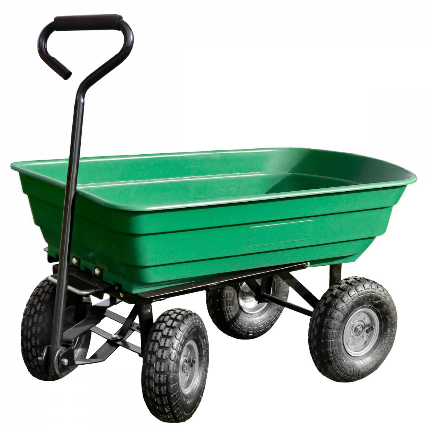 Chariot de jardin, remorque de transport à roulettes - 75 L -  260 Kg - Vert - Linxor - Image 1