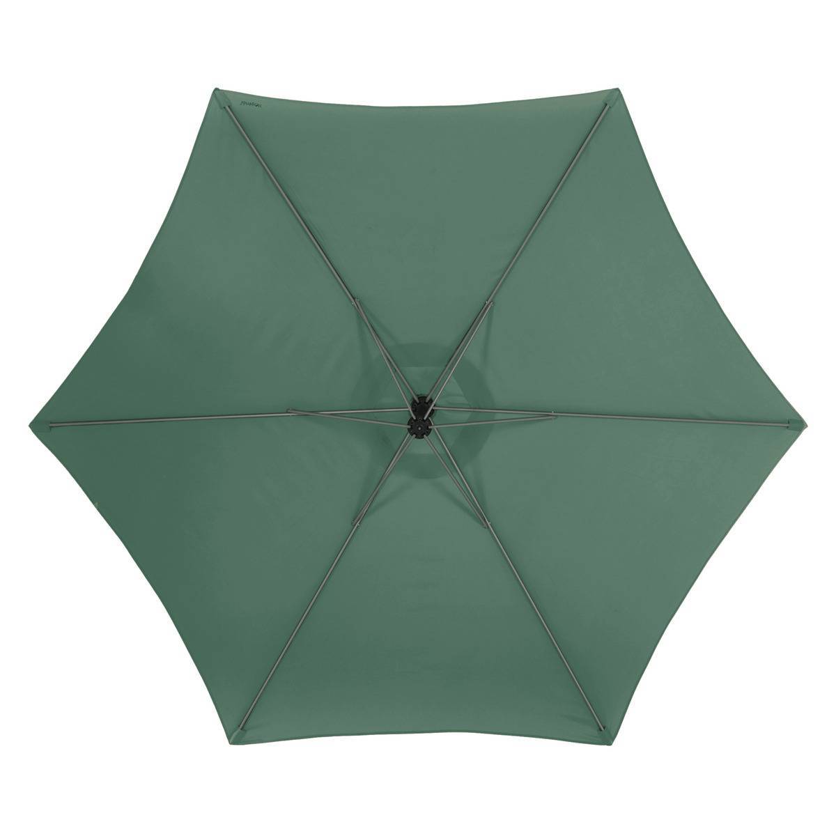 Hesperide - Parasol déporté rond "Manoa" vert olive & gris quartz 3m en aluminium traité époxy Hespéride - Image 3