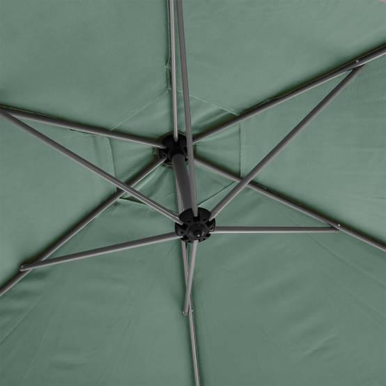 Hesperide - Parasol déporté rond "Manoa" vert olive & gris quartz 3m en aluminium traité époxy Hespéride - Image 5