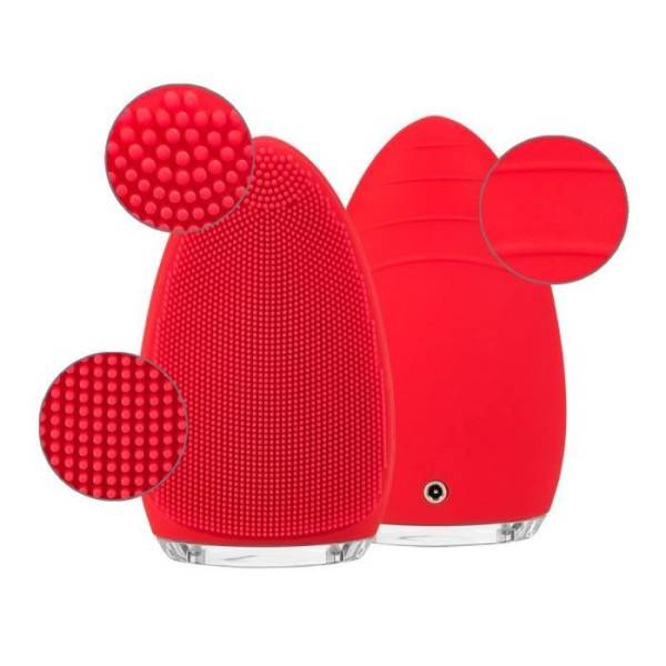 Sil - Brosse nettoyante pour le visage Silk'n BRIGHT rouge - Rechargeable - hypoallergénique - Image 3