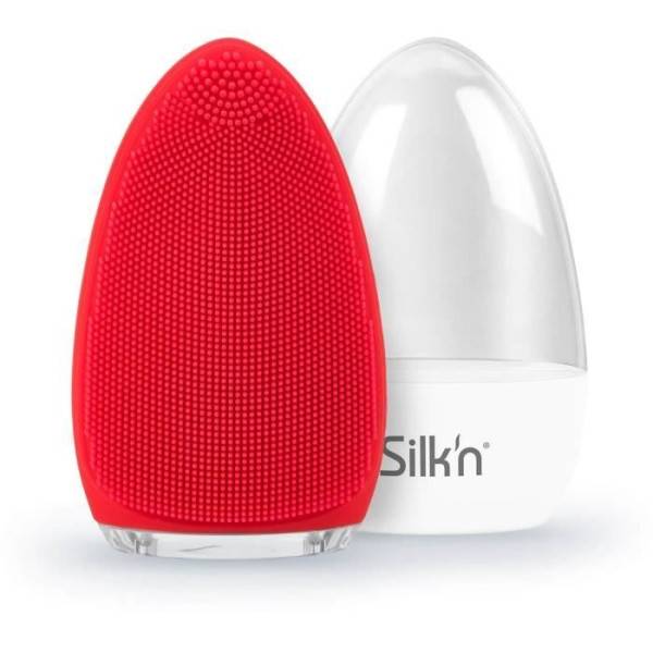 Sil - Brosse nettoyante pour le visage Silk'n BRIGHT rouge - Rechargeable - hypoallergénique - Image 2