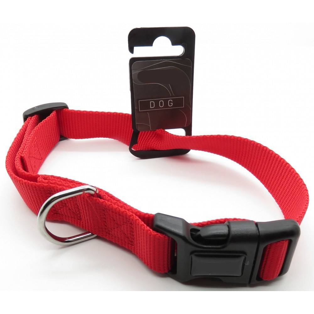 Collier nylon, 50 - 60  cm, 25 mm, rouge, pour chien. - Imagen 1