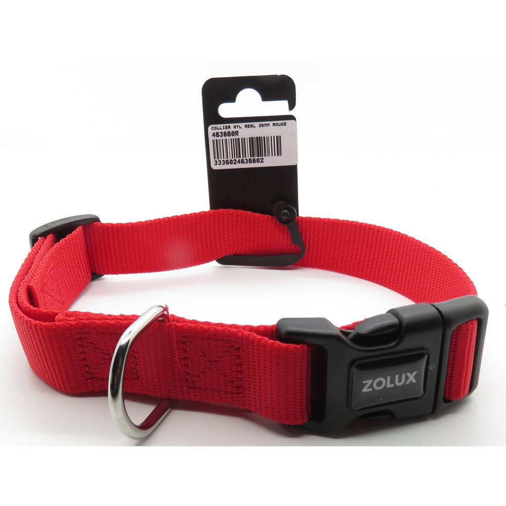 Collier nylon, 50 - 60  cm, 25 mm, rouge, pour chien. - Imagen 4