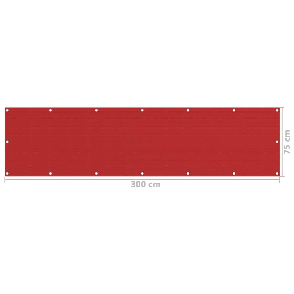 Helloshop26 - Écran de balcon brise pare vue protection confidentialité 75 x 300 cm PEHD rouge - Imagen 5