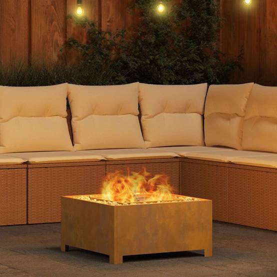 ComfortXL - Brasero carré en acier style industriel pour terrasse et jardin Marron 60cm – ComfortXL Outdoor Living - Image 4