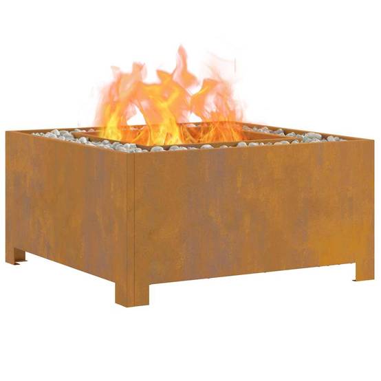 ComfortXL - Brasero carré en acier style industriel pour terrasse et jardin Marron 60cm – ComfortXL Outdoor Living - Image 3