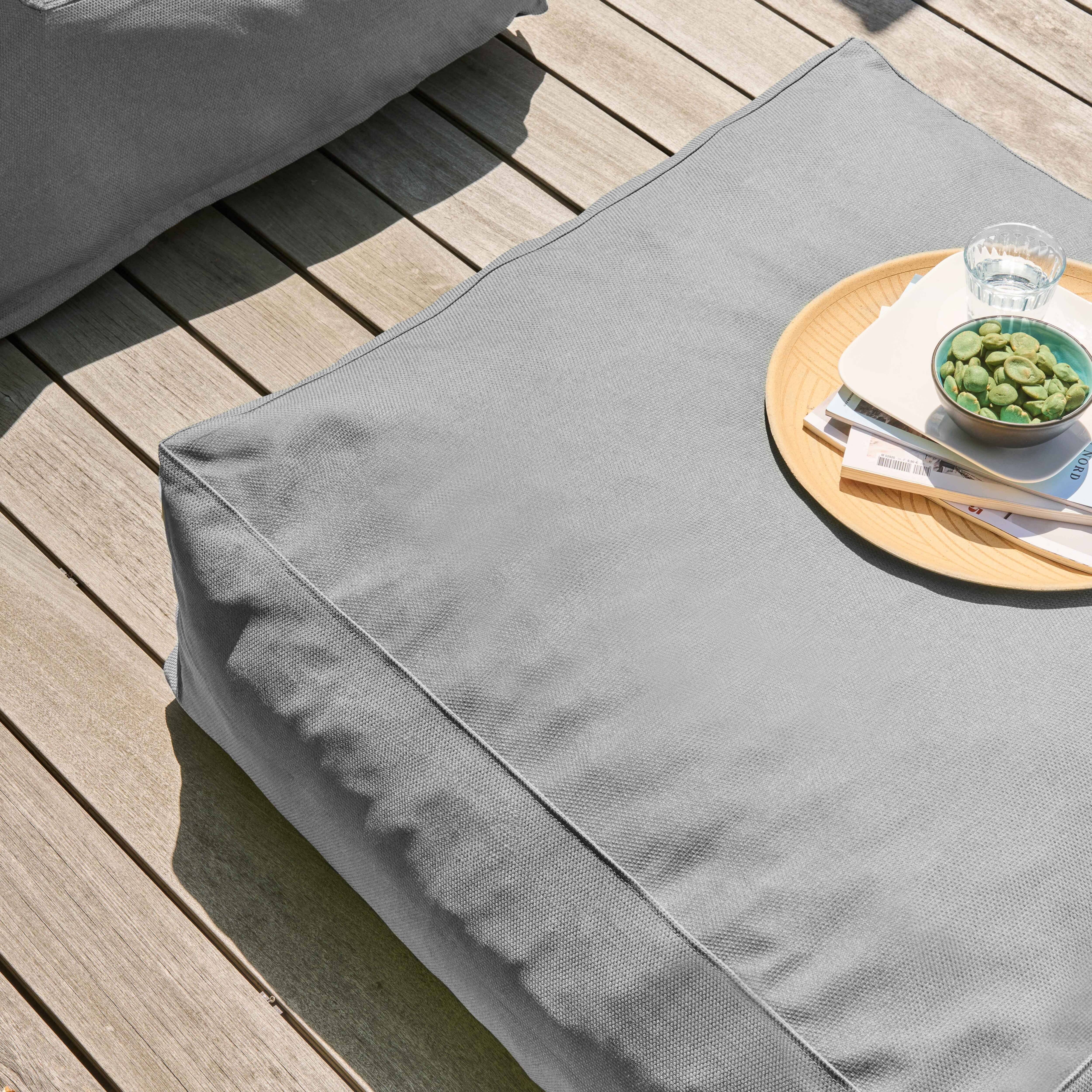 Oviala - Pouf de jardin pour canapé modulable gris Mixi - Oviala - Imagen 5