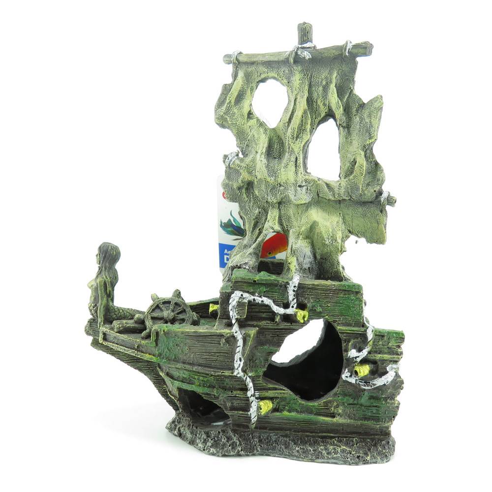 épave herald en deux parties, taille: 45 x 13 x 34 cm, Décoration aquarium - Image 5