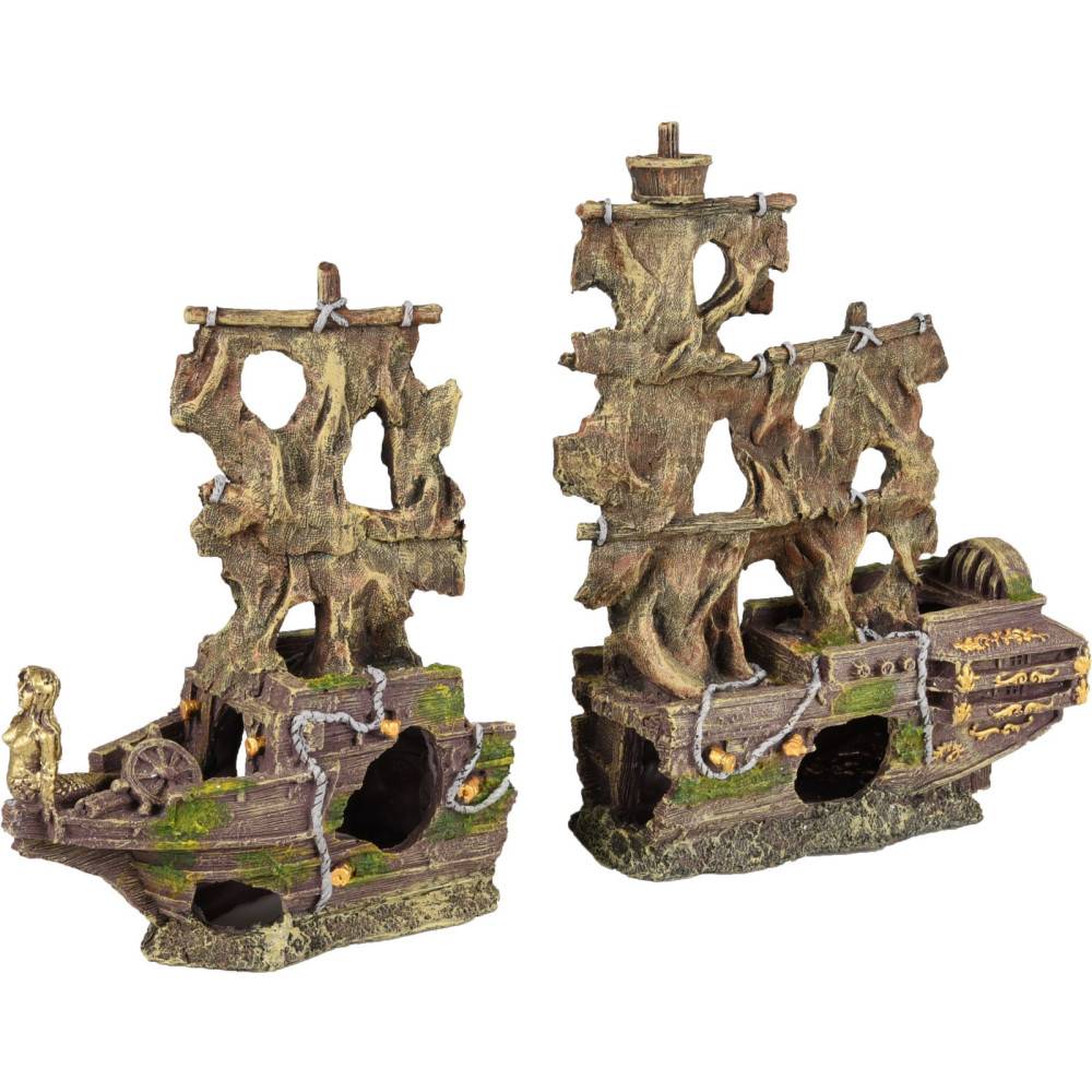 épave herald en deux parties, taille: 45 x 13 x 34 cm, Décoration aquarium - Image 10