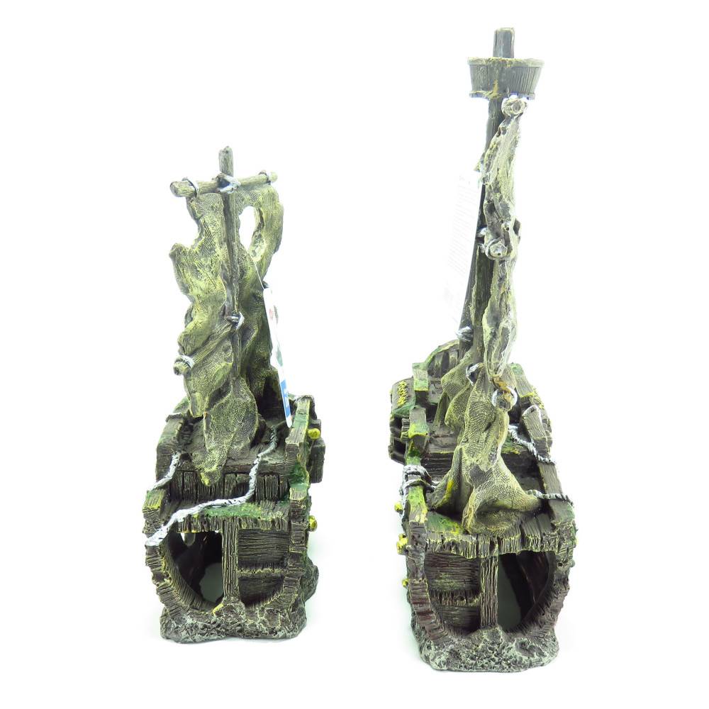 épave herald en deux parties, taille: 45 x 13 x 34 cm, Décoration aquarium - Image 6