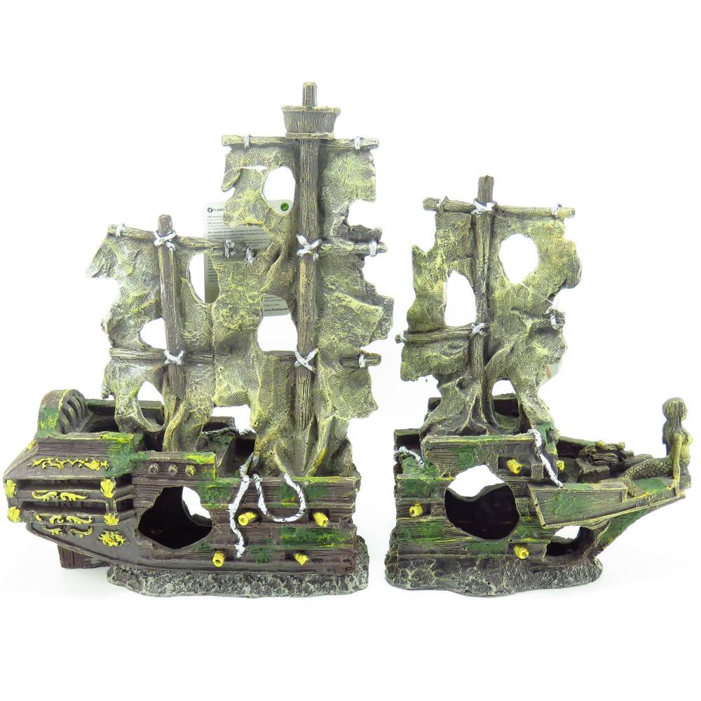épave herald en deux parties, taille: 45 x 13 x 34 cm, Décoration aquarium - Imagen 1