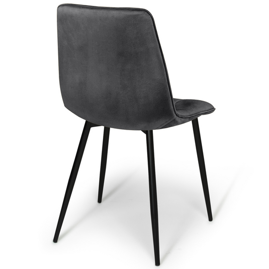 Lot de 6 chaises MILA en velours gris foncé pour salle à manger - Image 4