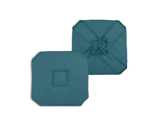 Eden - Galette de chaise 4 rabats 40 x 40 cm turquoise chinee - Image 1