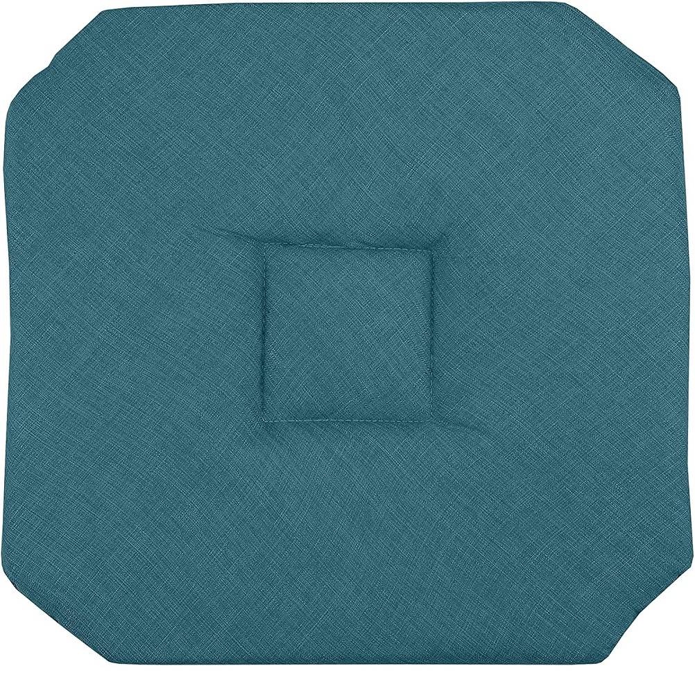 Eden - Galette de chaise 4 rabats 40 x 40 cm turquoise chinee - Image 2
