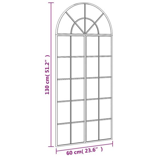 Maison Chic - Miroir mural - Miroir décoratif noir 60x130 cm arche fer - Image 5