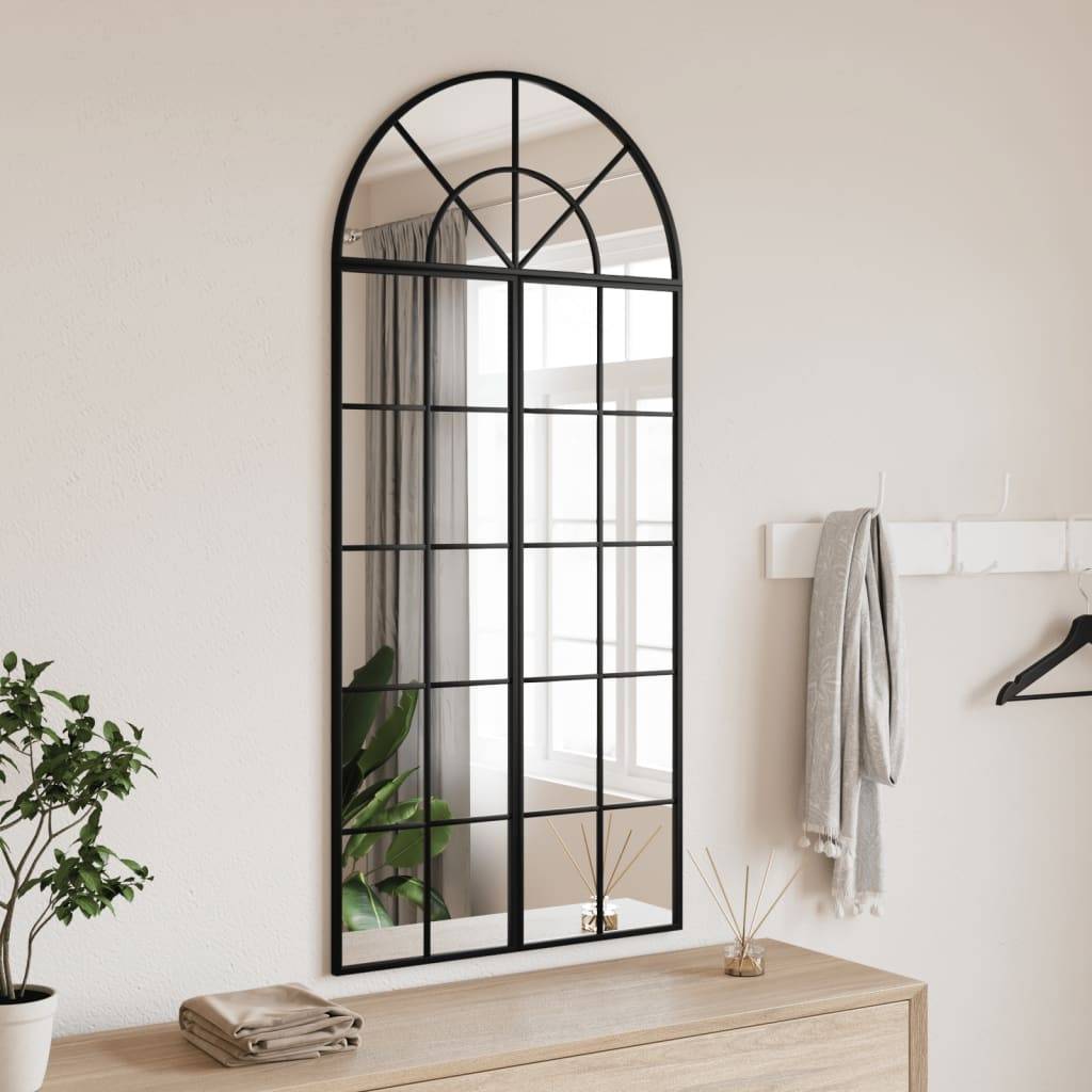 Maison Chic - Miroir mural - Miroir décoratif noir 60x130 cm arche fer - Image 2