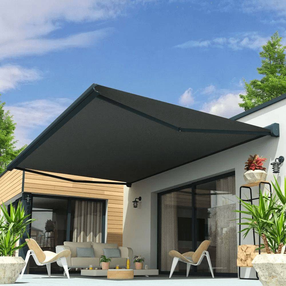 Intersun - Store banne coffre CELESTE 4,00x3,00 M (Manuelle - Gris Anthracite - Gris Graphite) - INTERSUN - Imagen 5