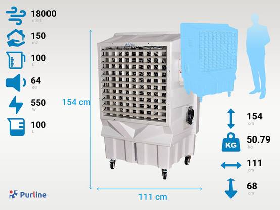 Purline - Rafraîchisseur par évaporation à haut débit et réservoir de 100L - Purline - Image 3