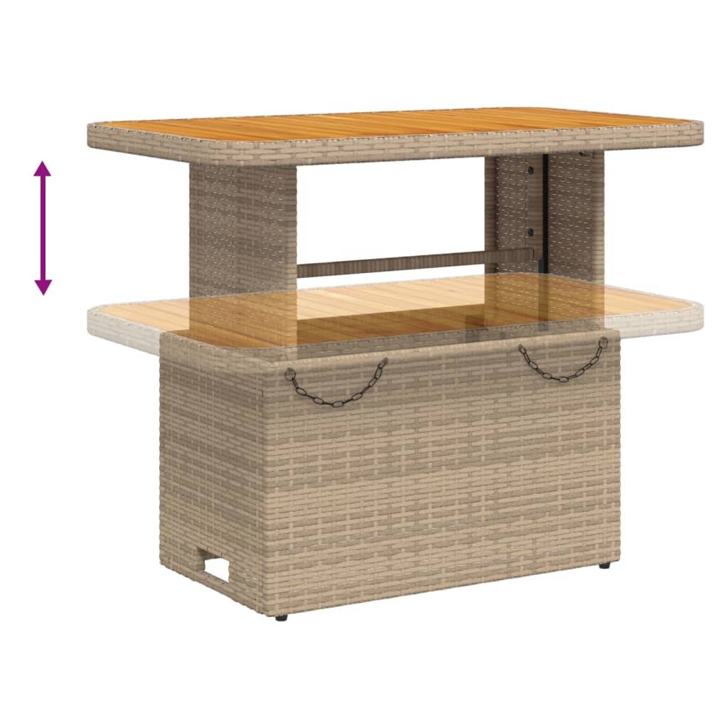 Petit Salon de Jardin Beige pour 2, avec Banc Confort Inclinable et Table Relevable Pratique – ComfortXL Outdoor Living - Image 7