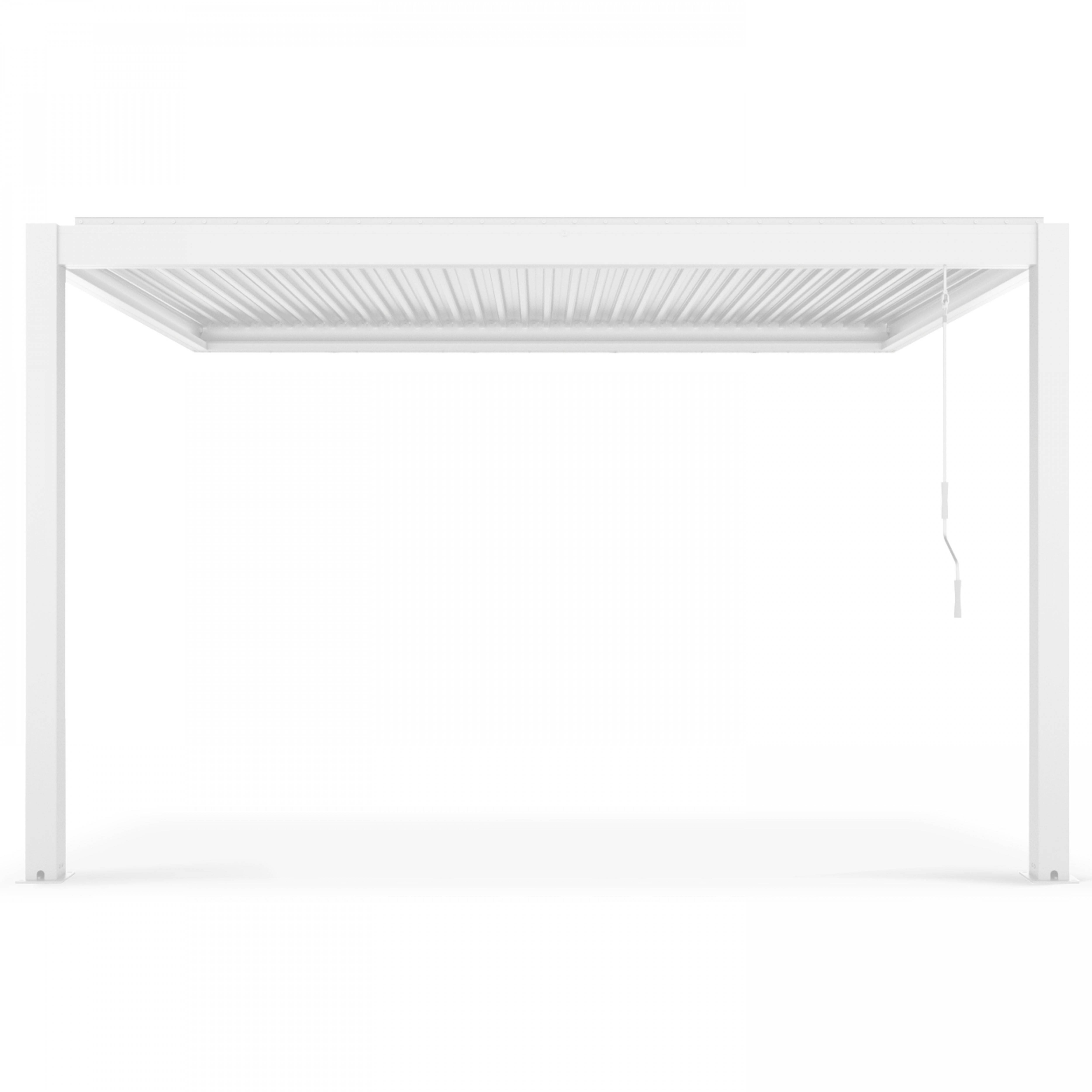 Oviala - Pergola bioclimatique adossée blanche en aluminium 3x4 m Oia - Oviala - Imagen 3