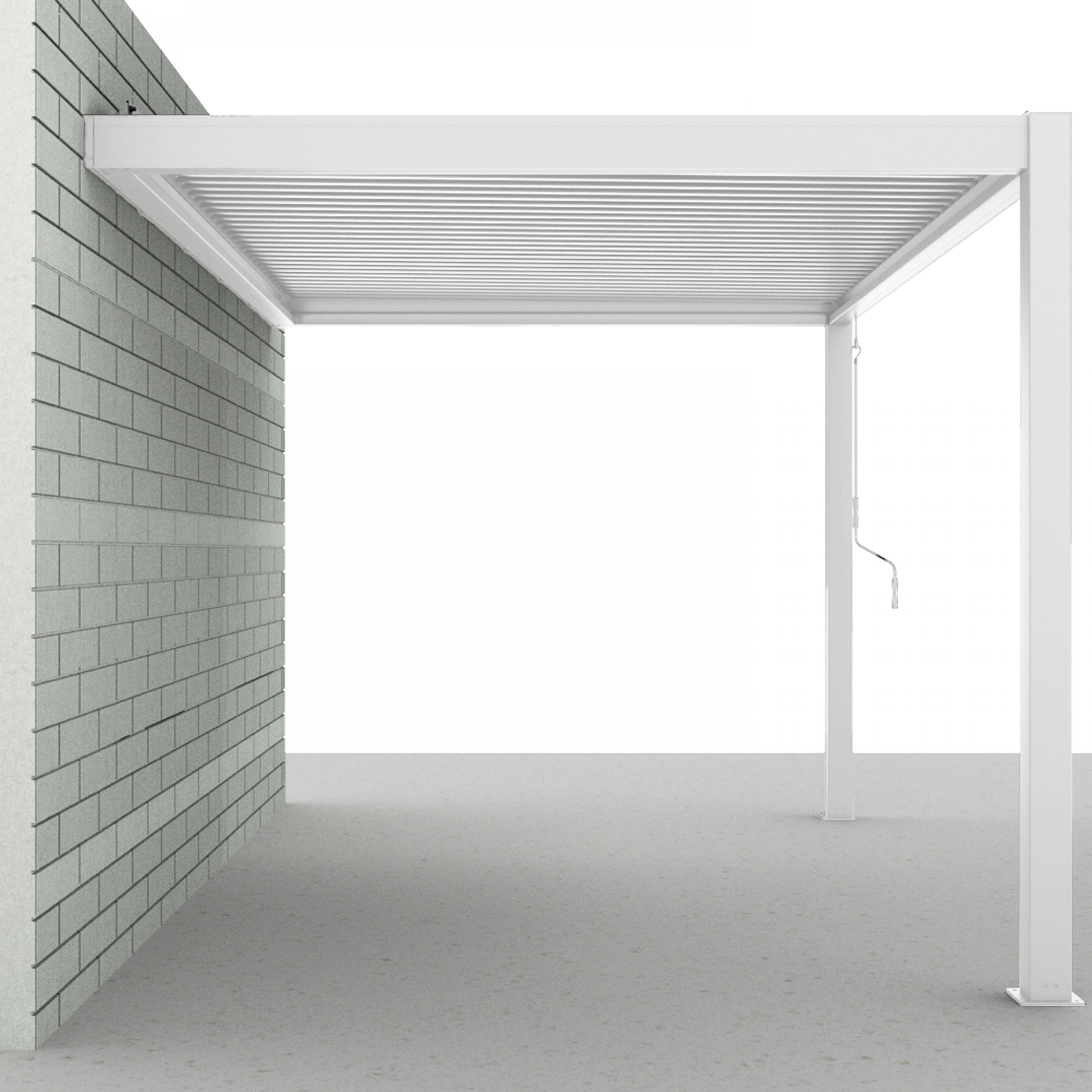Oviala - Pergola bioclimatique adossée blanche en aluminium 3x4 m Oia - Oviala - Imagen 4