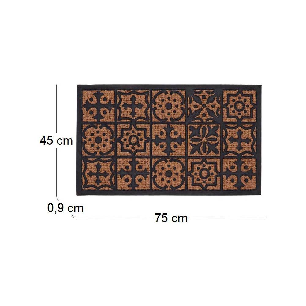Esschert Design - Paillasson en fibres de coco et caoutchouc avec motifs 75 x 45 cm Mosaique Best For Boots - Imagen 3