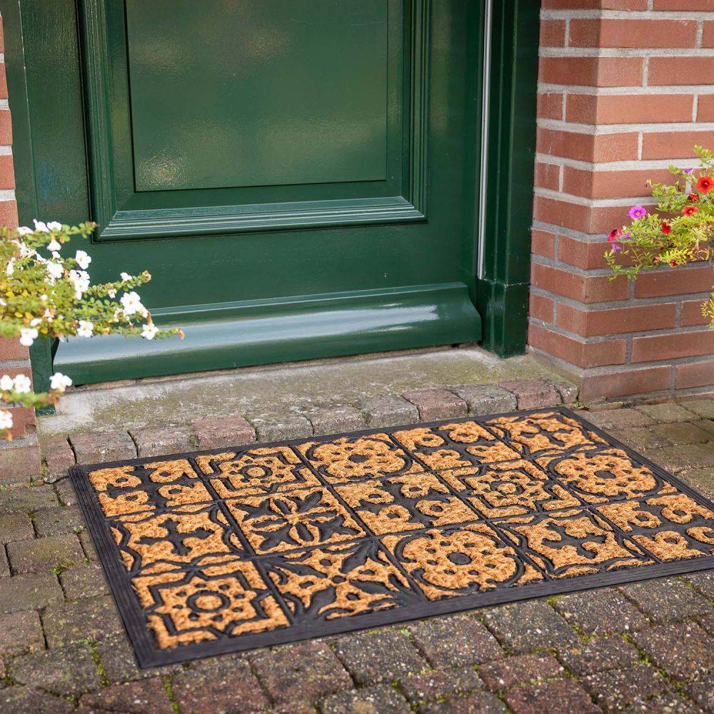 Esschert Design - Paillasson en fibres de coco et caoutchouc avec motifs 75 x 45 cm Mosaique Best For Boots - Imagen 2