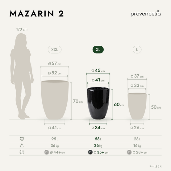 Provencelia - Pot MAZARIN 45x60cm noir - Image 2