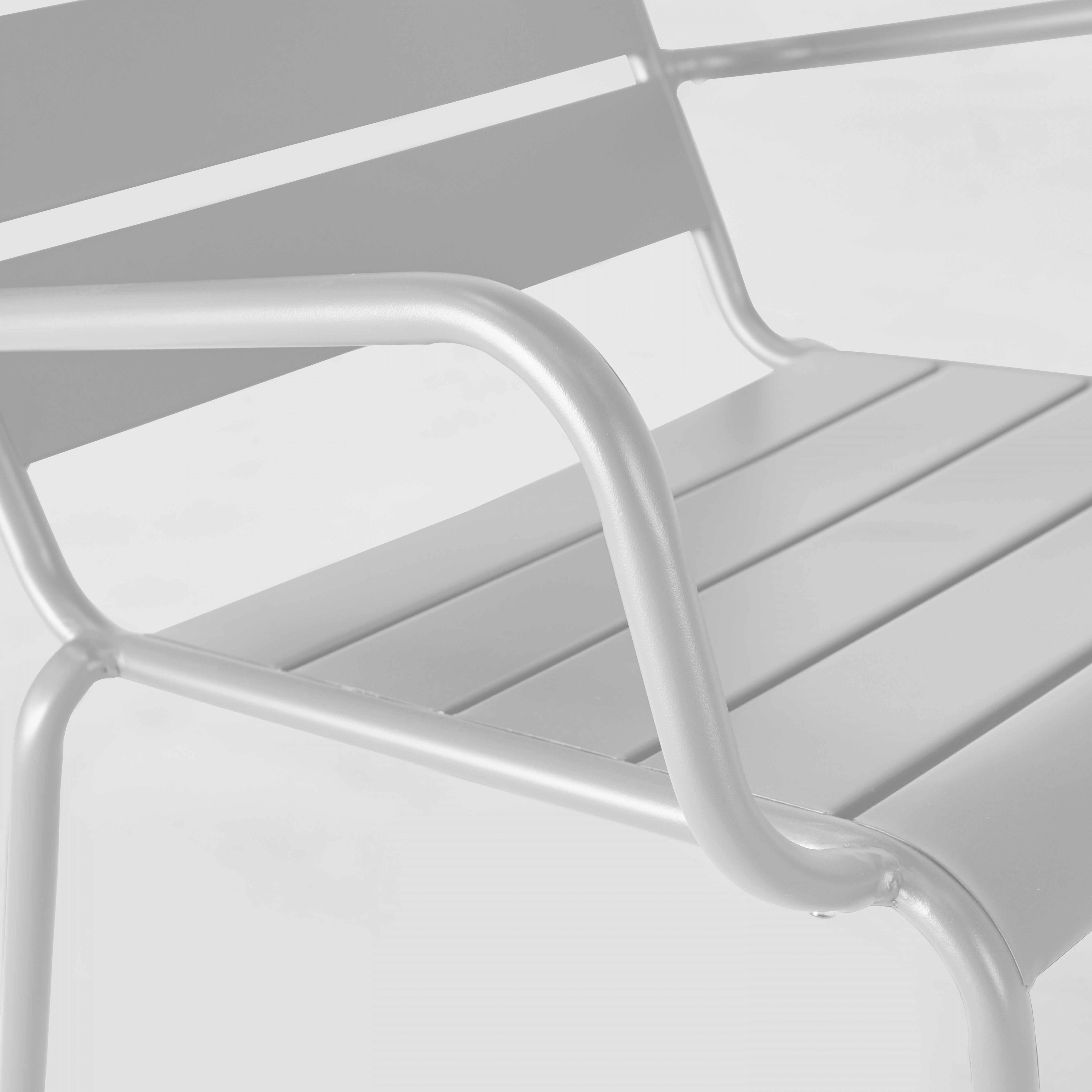 Oviala - Fauteuil de jardin bas relax acier blanc Palavas - Oviala - Imagen 6